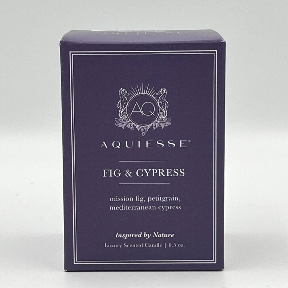 Aquiesse Luxury Scented Soy Candle Fig & Cypress 6.5 oz NEW